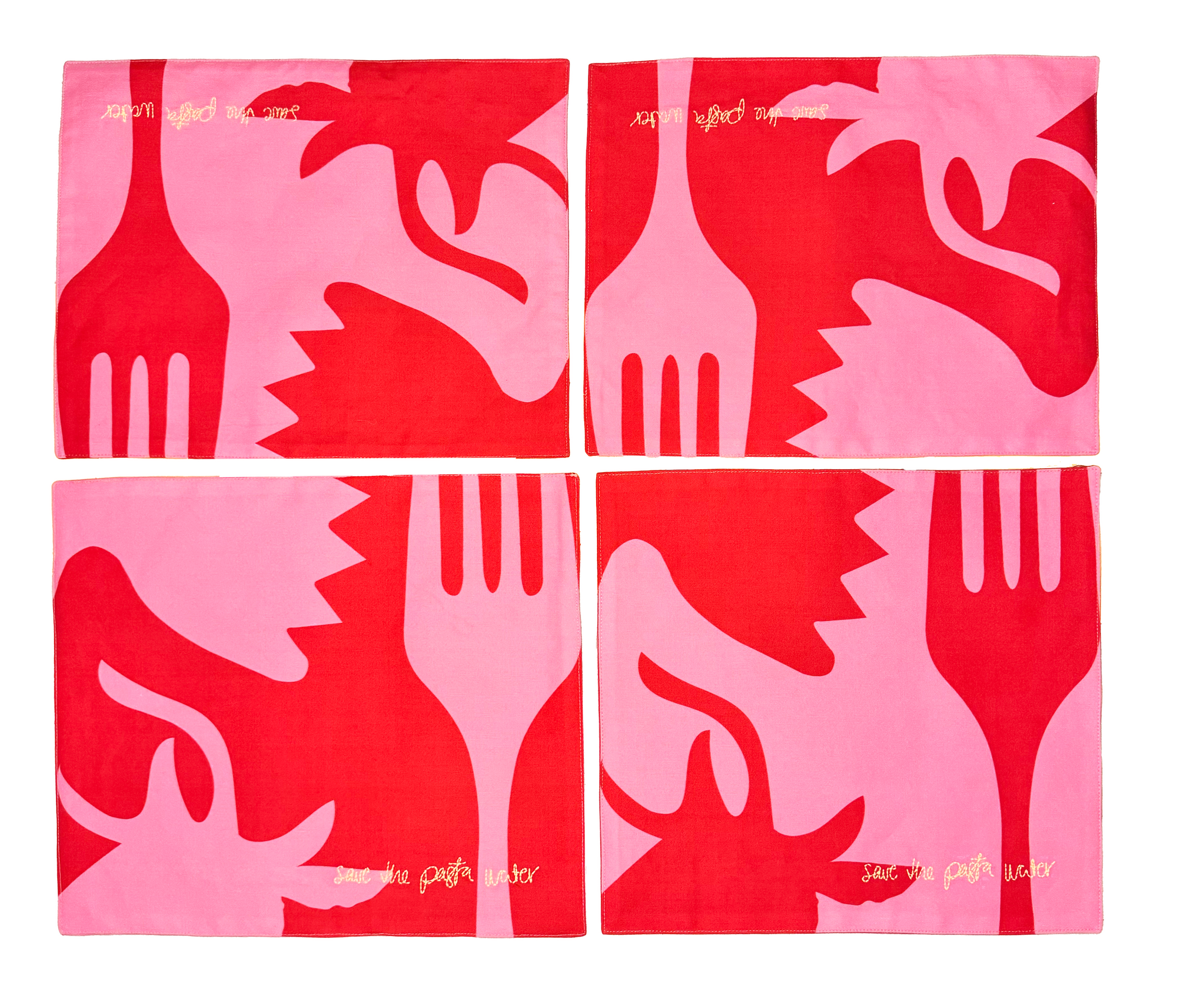 Grande Silhouetti Reversible Canvas Placemats, set of 4