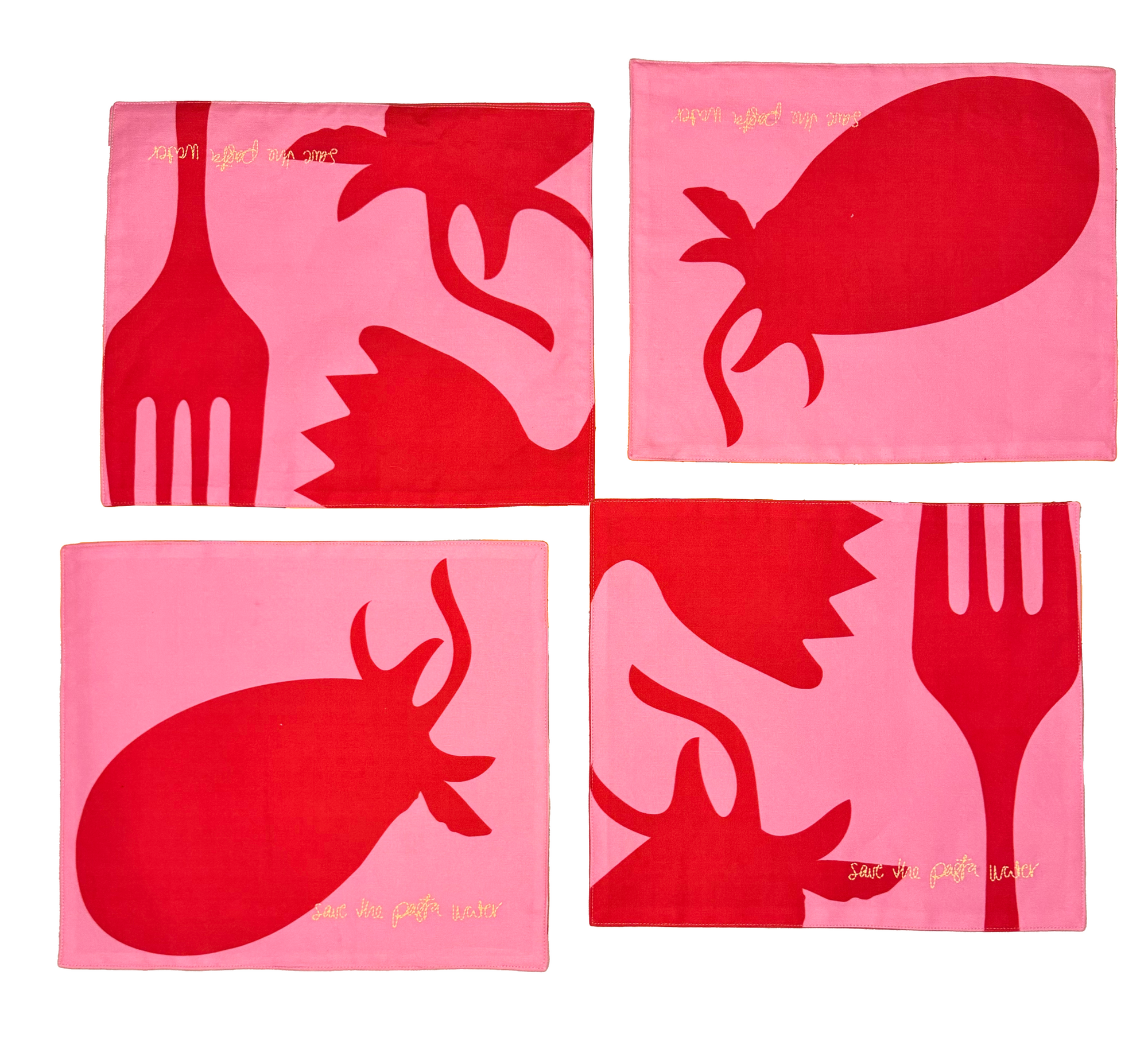 Grande Silhouetti Reversible Canvas Placemats, set of 4