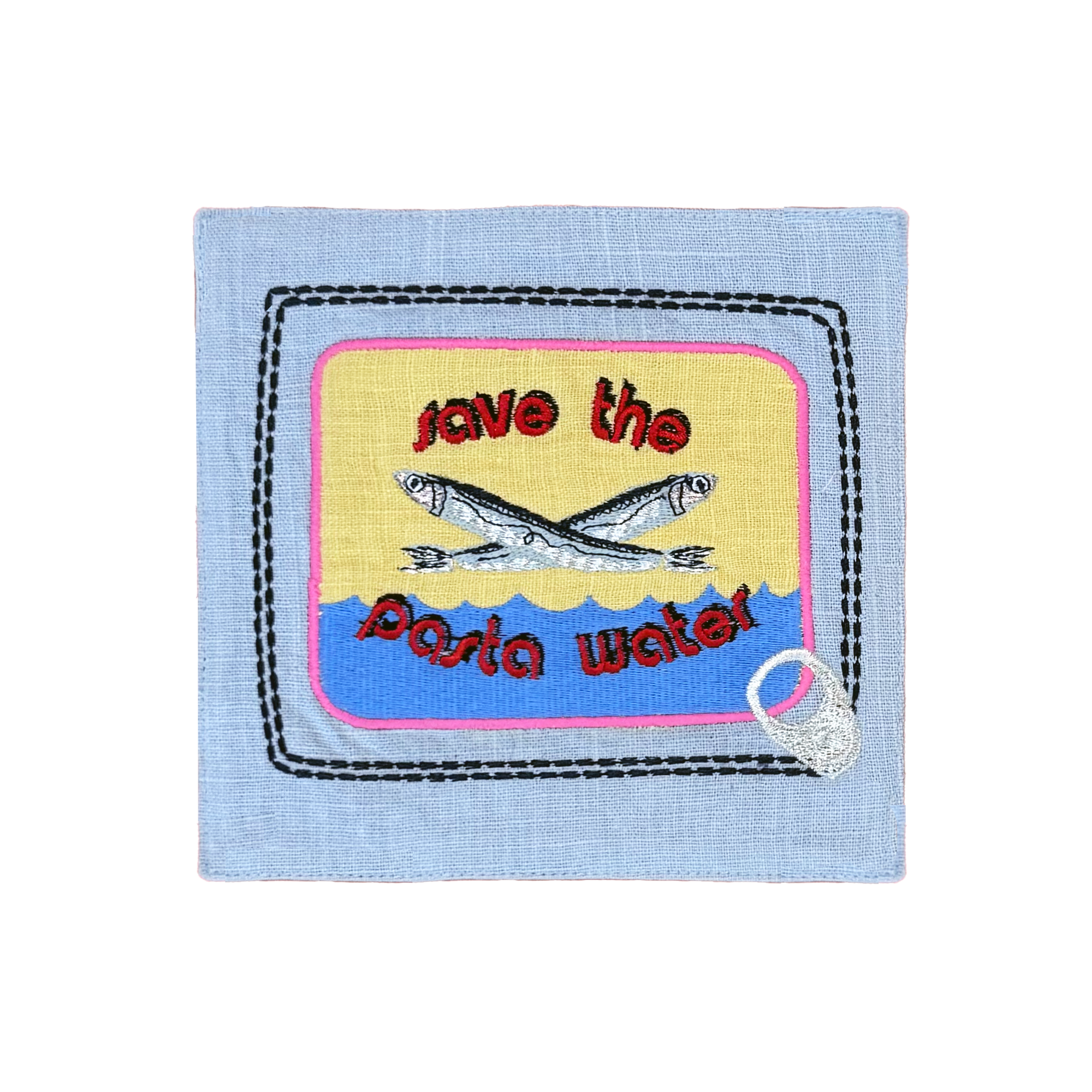 Tinned Fish Trivet  Light Blue